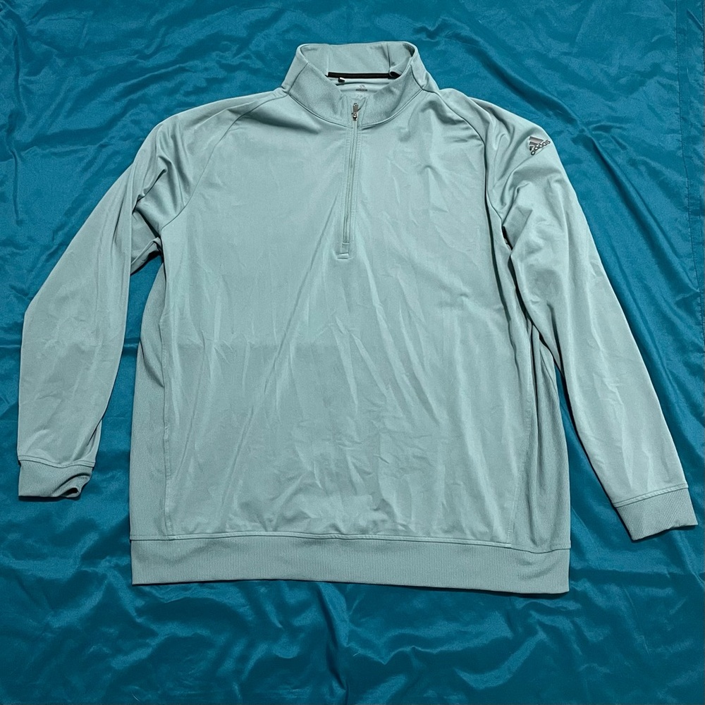 blue adidas athletic golf pullover